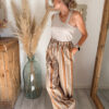 debardeur asymétrique femme beige