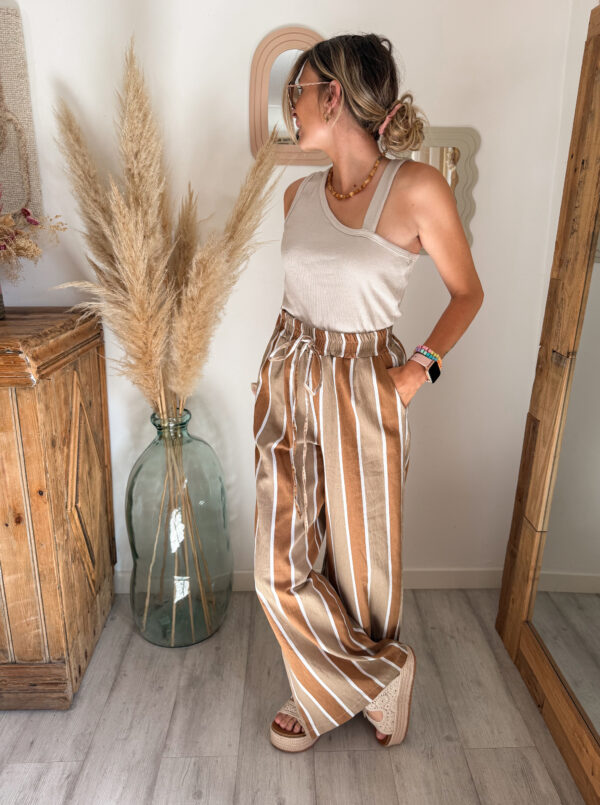 debardeur asymétrique femme beige