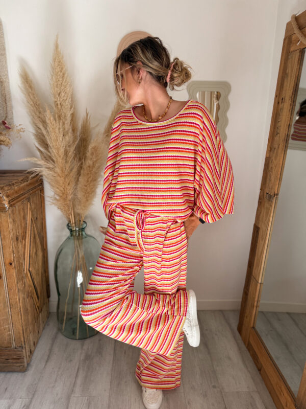 ensemble femme rayures multicolore léger